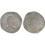 WORLD COINS, FRANCE, Henri III (1574-1589), Silver Franc au col plat, 1580 A, Paris (Dup 1130). Good