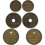 BRITISH TOKENS, 19th Century Tokens, Checks, Cornwall, Truro, John Lake, uniface Brass Checks for