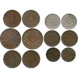 WORLD COINS, KOREA, Japanese Protectorate, Bronze ½-Chon, Year 10 (1906), ½-Chon, Year 3 (1909),