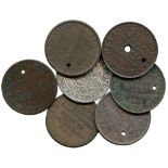 BRITISH TOKENS, 18th Century Tokens, England,  Middlesex, Basil Burchell, Copper Halfpenny (6) and
