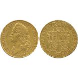 BRITISH COINS, George II (1727-1760), Gold Five-Guineas, 1746 LIMA, older laureate bust left,