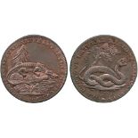 BRITISH TOKENS, 18th Century Tokens, England,  Middlesex, George Bayly, Copper Halfpenny, obv