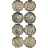 WORLD COINS, USA, Silver Morgan Dollars (4), 1879, 1881-S, 1882-S, 1885-O (KM 110). All in ANA