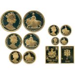 BRITISH COINS, Gibraltar, Elizabeth II (1952-  ), Una and the Lion Commemorative Gold Proof Set,