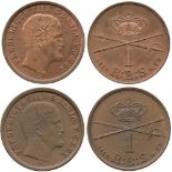 WORLD COINS, DENMARK, Frederik VII (1848-1863), Proof Rigsbankskilling, 1853 VS, with an ordinary