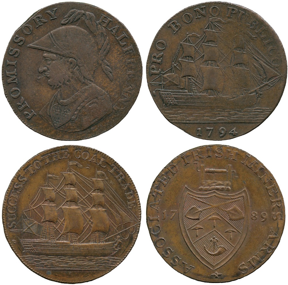 BRITISH TOKENS, 18th Century Tokens, England,  Durham, South Shields, Kempson, Copper Halfpenny