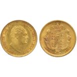 G BRITISH COINS, William IV (1830-1837), Gold Half-Sovereign, 1835, large size flan, bare head