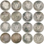 WORLD COINS, USA, Silver Morgan Dollars (8), 1879-S (2), third reverse, 1880-S (2), 1881-S (2),