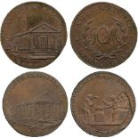 BRITISH TOKENS, 18th Century Tokens, England,  Middlesex, Skidmore, Copper Halfpenny mules (2),