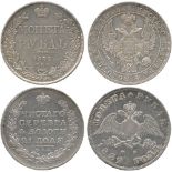 WORLD COINS, RUSSIA, Nicholas I (1825-1855), Silver Commemorative Rouble, 1829 C??-H?, and Rouble,