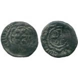 WORLD COINS, CRUSADERS, Mytilene, Francesco II Gattilusio (1396-1400), Æ Denaro, floral device,