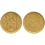 G INDIAN COINS, PRINCELY STATES, Hyderabad, Mir Mahbub Ali Khan, Gold Asharfi, type II, AH 1329,