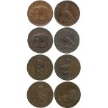 BRITISH TOKENS, 18th Century Tokens, England,  Middlesex, Pidcock, Copper Farthing (4), obv