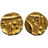 G INDIAN COINS, PRINCELY STATES, Baroda, Sayaji Rao II (AH 1235-1264; 1819-1847 AD), Fractional Gold