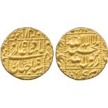 INDIAN COINS, MUGHAL, Shah Jahan, Gold Mohur, square area type with dotted border, Burhanpur, AH