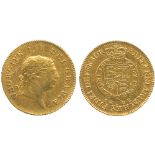 G BRITISH COINS, George III, Gold ‘Military’ Half-Guinea, 1808, seventh laureate head right, rev