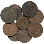 BRITISH TOKENS, 18th Century Tokens, England,  Middlesex, Lackington, Copper Halfpenny (8), obv bust