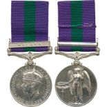 MILITARY MEDALS, CAMPAIGN MEDALS & GROUPS, GENERAL SERVICE MEDAL, 1918-1962, single clasp, Malaya,