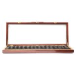 ◈ MILITARIA, An Attractive Mahogany Medal Display Case, with marquetry detailing, velvet lined