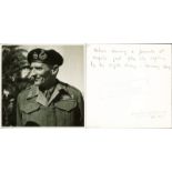 MILITARIA, 1st Viscount Montgomery of Alamein, Bernard Montgomery – A signed original, vintage black