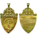 MEDALS, 中國 - 紀念章, Qing Dynasty 清朝: Shanghai Golf Club Gold Shield, Open Championship, 1901,