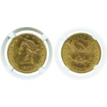 COINS, 錢幣, UNITED STATES OF AMERICA, 美國, USA: Gold 10-Dollars, 1897. In NGC holder graded MS62.