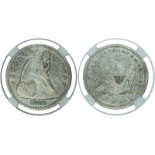 COINS, 錢幣, UNITED STATES OF AMERICA, 美國, USA: Silver “Seated Liberty” Dollar, 1849, no motto above