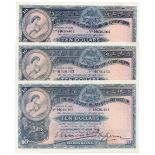 BANKNOTES, 紙鈔, CHINA - HONG KONG, 中國 - 香港, Hongkong & Shanghai Banking Corporation香港上海匯豐銀行: $10 (3),