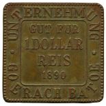 COINS, 錢幣, PLANTATION TOKENS, 種植園代用幣, Unternehmung Goerach Batoe: Copper Dollar-reis, 1890,