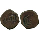 COINS, 錢幣, SRI LANKA (CEYLON), 斯里蘭卡, Colombo: Copper 2-Stuivers, value within wreath both sides,