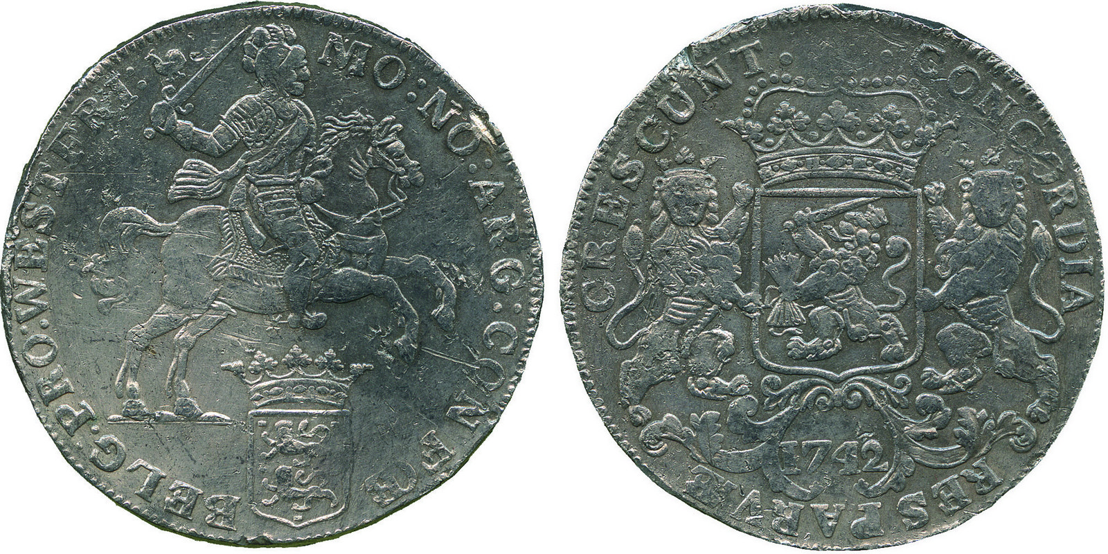 COINS, 錢幣, REST OF THE WORLD, 其他國家, Netherlands, West Friesland: Silver Ducaton (60-Stuiver Silver