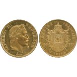 G WORLD COINS, France, Second Empire, Napoleon III, Gold 100-Francs, 1869A, Paris, laureate head