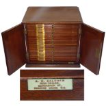 COIN AND OTHER CABINETS, An early 20th Century Mahogany Coin Cabinet, 400mm wide x 330mm deep x