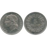 FRENCH COINS, Essais and Piedforts, Third Republic, Nickel Essai 5-Francs, 1933, by Lavrillier,