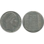 FRENCH COINS, Essais and Piedforts, Third Republic, Nickel Essai 20-Francs, 1938, by Turin, rev