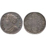BRITISH COINS, Anne, Silver Shilling, 1714, fourth draped bust left, rev crowned cruciform