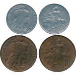 FRENCH COINS, Essais and Piedforts, Third Republic, Bronze Essai 10-Centimes, 1898, by Daniel-