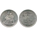 FRENCH COINS, Essais and Piedforts, Third Republic, Maillechort (Nickel-silver) Essai Franc, 1920,