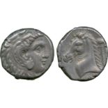 ANCIENT COINS, Greek, Siculo-Punic (c.300 BC), Silver Tetradrachm, head of Herakles facing right,