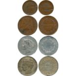 FRENCH COINS, Essais and Piedforts, Second Republic, White Metal Essai 10-Centimes (2), 1848, by