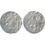 WORLD COINS, Germany, German Mediæval, Goslar, Heinrich IV, Silver Pfennig, facing crowned bust with