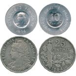 FRENCH COINS, Essais and Piedforts, Third Republic, Maillechort (Nickel-silver) Piedfort 25-
