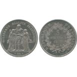 FRENCH COINS, Essais and Piedforts, Third Republic, Nickel Essai 5-Francs, 18(-), Hercules type,
