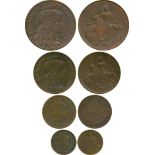 FRENCH COINS, Essais and Piedforts, Third Republic, ‘Piedfort’ Bronze 10-Centimes, 5-Centimes, 2-