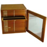 COIN AND OTHER CABINETS, A Modern Pine Microscope Slide Cabinet, 385mm wide x 330mm deep x 395mm
