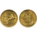 WORLD COINS, Egypt, United Arab Republic (1958-1971), Gold ½-Pound, AH 1377 (1958), ancient chariot,