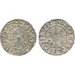 BRITISH COINS, Canute, Silver Penny, Helmet type (1024-1030), London mint, moneyer Leofstan, pointed