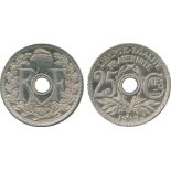 FRENCH COINS, Essais and Piedforts, Third Republic, Nickel Essai 25-Centimes, 1913, by Lindauer,