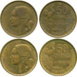 FRENCH COINS, Currency Issues, Fourth Republic (1947-1959), Cupro-aluminium 50-Francs (12), 1950,