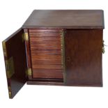 COIN AND OTHER CABINETS, A 19th Century Indian hardwood Coin Cabinet (possibly padauk wood), 375mm